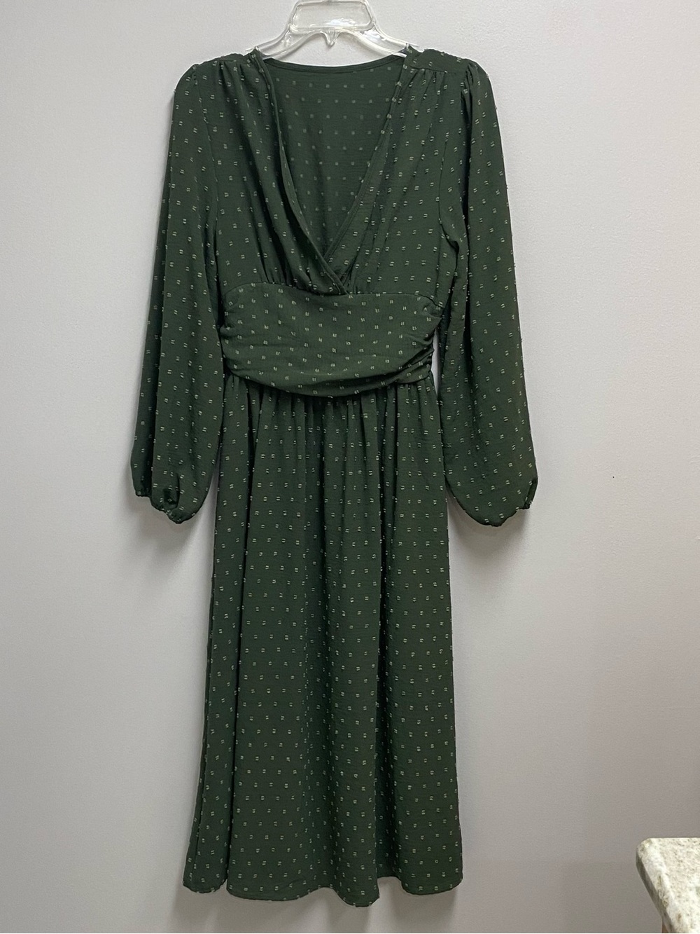 Forest Green Long Sleeve Midi Dress size large